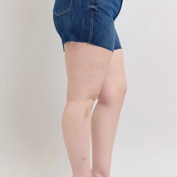 Judy Blue Plus Size High Waist‎ Criss-Cross Waistband Denim Shorts - Picture 8 of 10